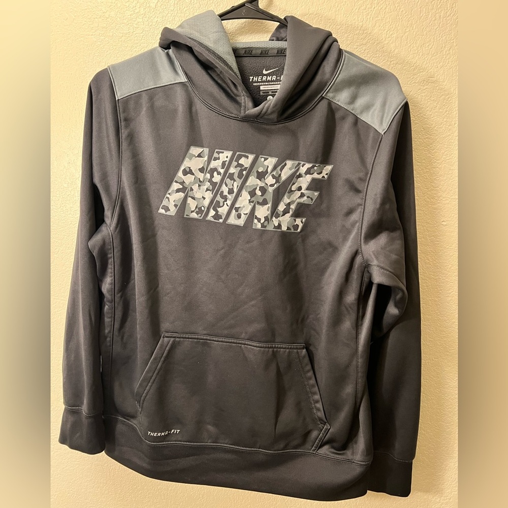 Nike Therma-Fit Hoodie Size XL,Fleece,Color Grey, 100% polyester